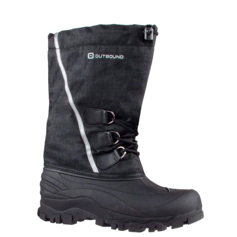Outbound Men’s Black Artic Thermal Insulated Nylon/Rubber Winter Boots